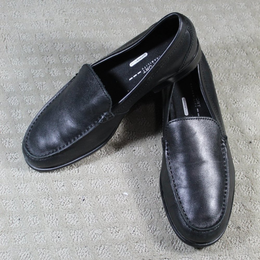Rockport Size 8.5 Black Walkability Adiprene by Adidas Loafers - LIKE NEW